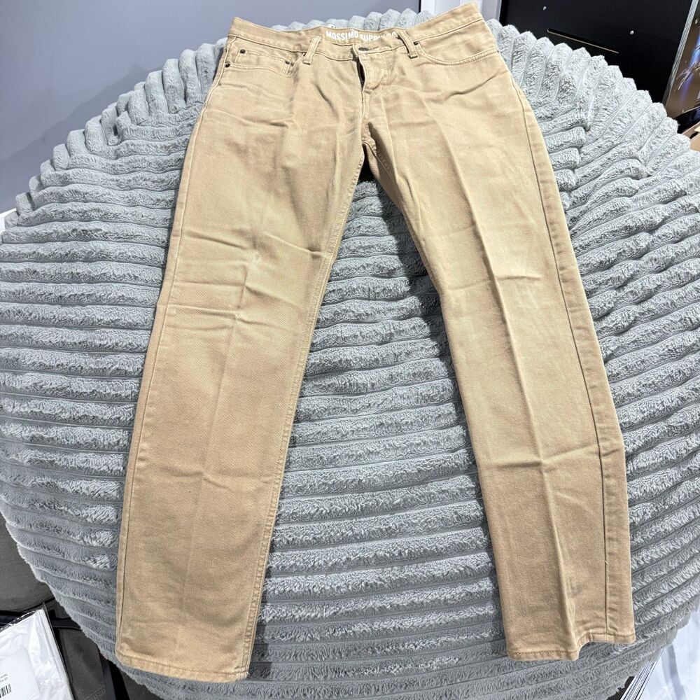 Mossimo Supply Co Mens Tan Khaki Denim Jeans Straight Leg 5-Pocket - Picture 2 of 9